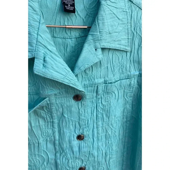 Kaktus Womens Long Sleeve Button Down Swirl Jacket Blue Sz M - Picture 8 of 10